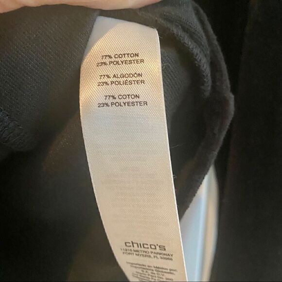 Weekends by Chico’s Black Velour Jacket w/ Silver - Picture 6 of 7